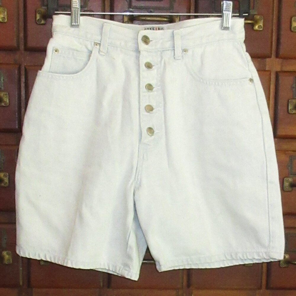 STEFANO Light Blue Cotton Denim Shorts 6